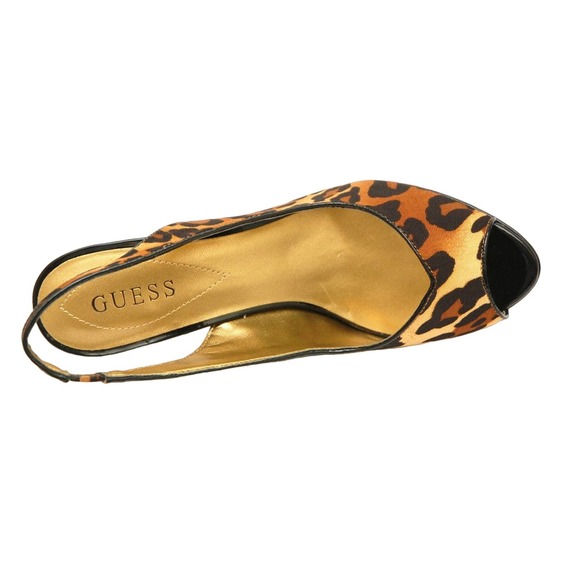 GUESS LAYNE 3 SLINGBACK PLATFORM PUMP LEOPARD 9.5 NEW - Picture 6 of 6